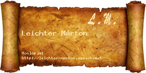 Leichter Márton névjegykártya