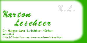 marton leichter business card